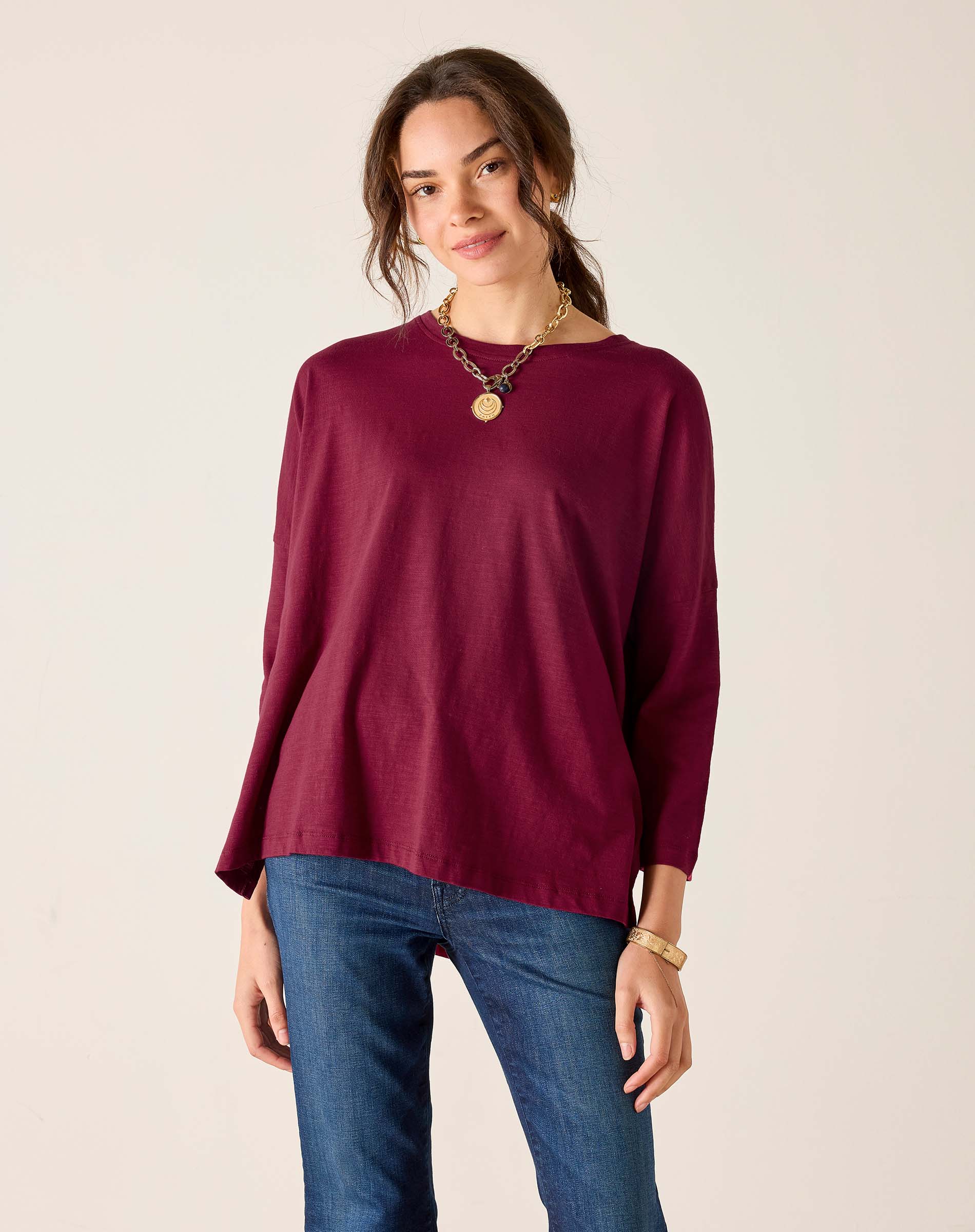 Women's Dark Purple One Sized Slub Tee