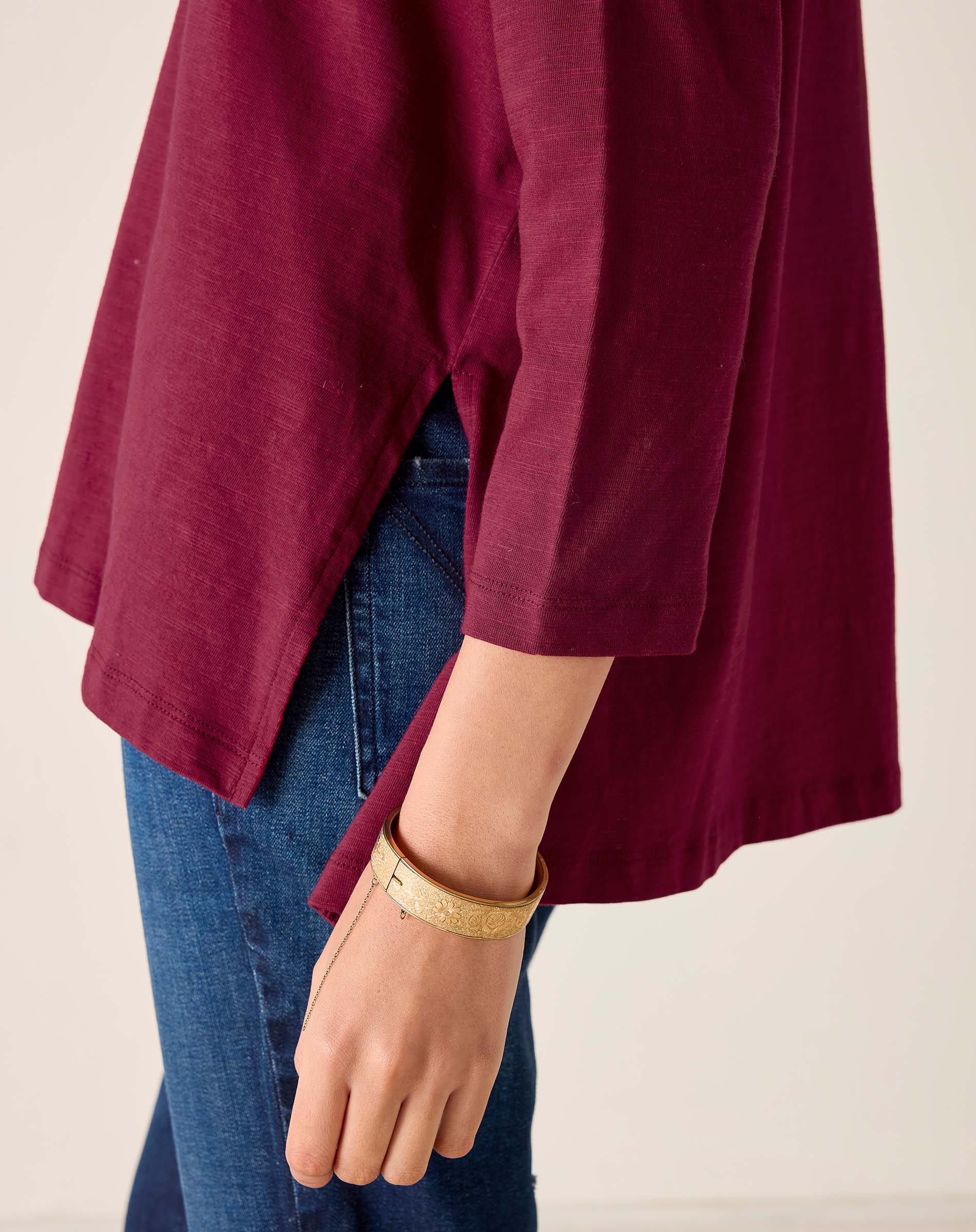 Women's Dark Purple One Sized Slub Tee