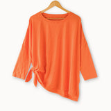 Women's Orange Slub Tee One Size Side Slits