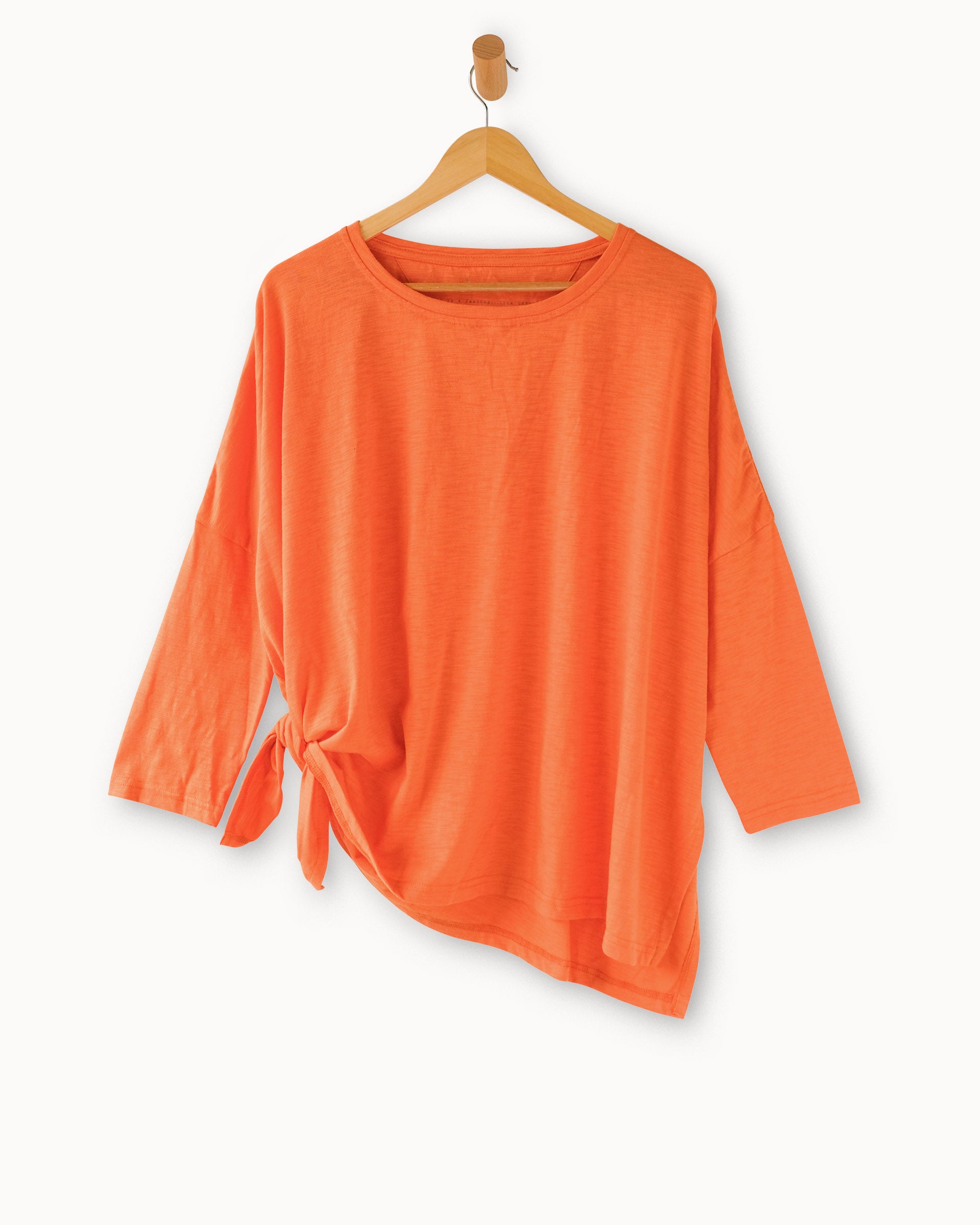 Women's Orange Slub Tee One Size Side Slits