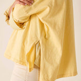 Yellow shirt with a plain background