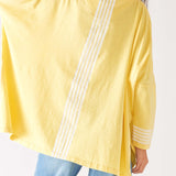 Women's One Size Tee in Yellow Stripes back side view