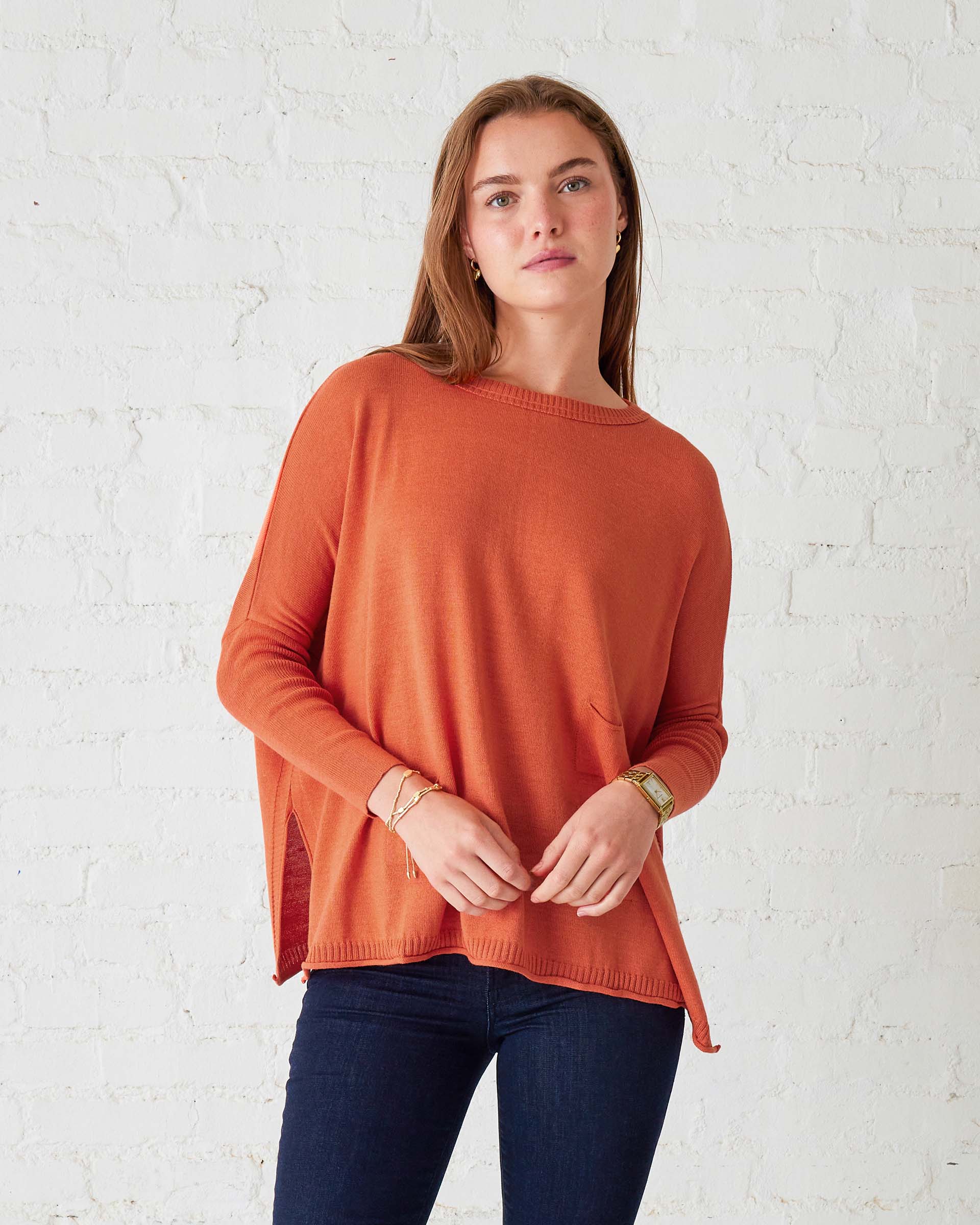 Women's Burnt Orange Oversized Sweater