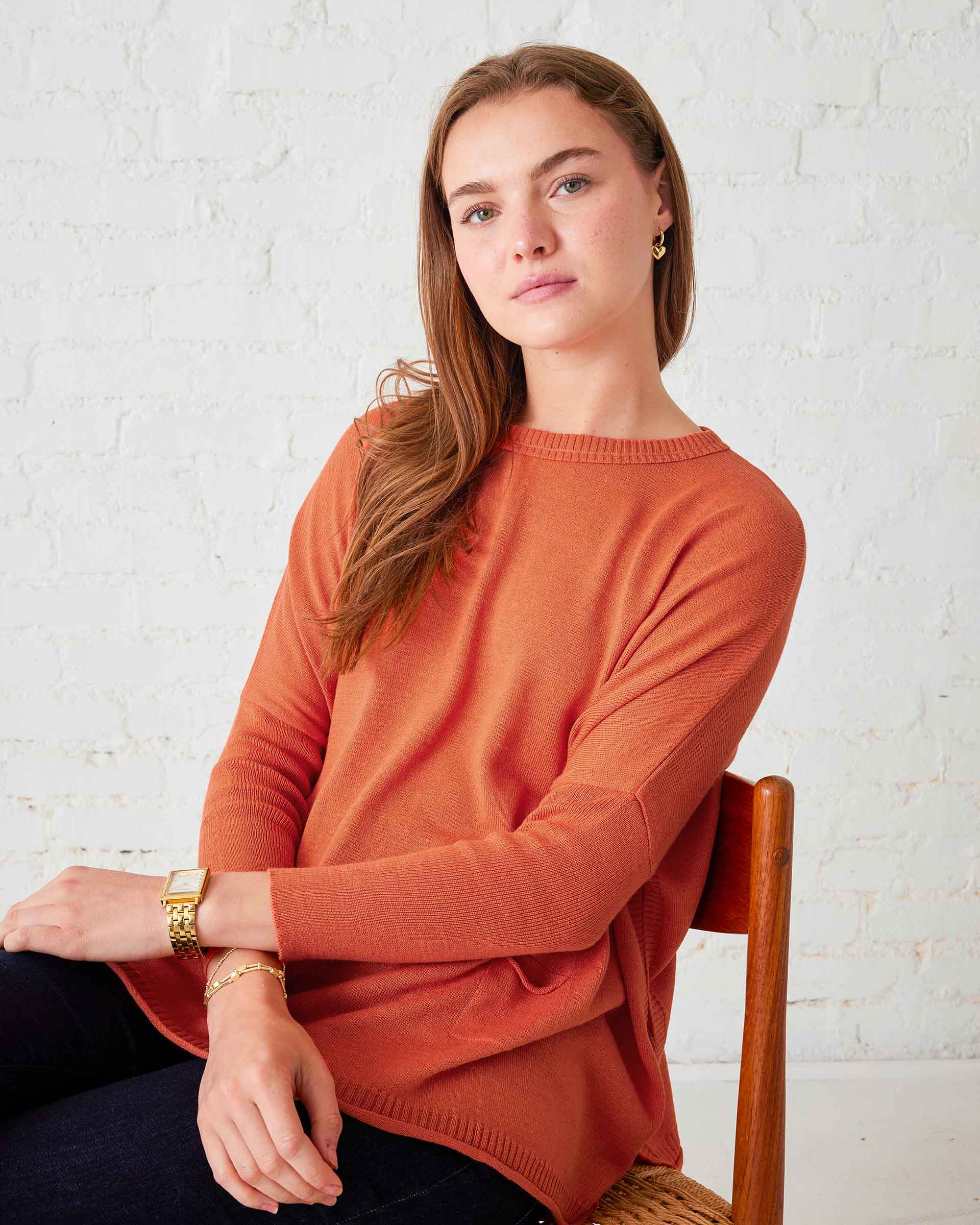 Women's Burnt Orange Oversized Sweater