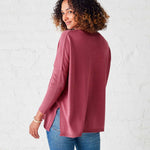 Women's Brown Oversized Rose Pink Sweater