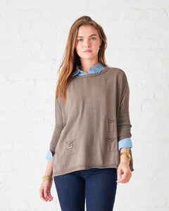 Women's Brown Oversized Fall Sweater