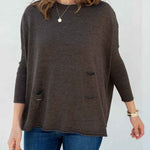 Women's Dark Brown Oversized Sweater