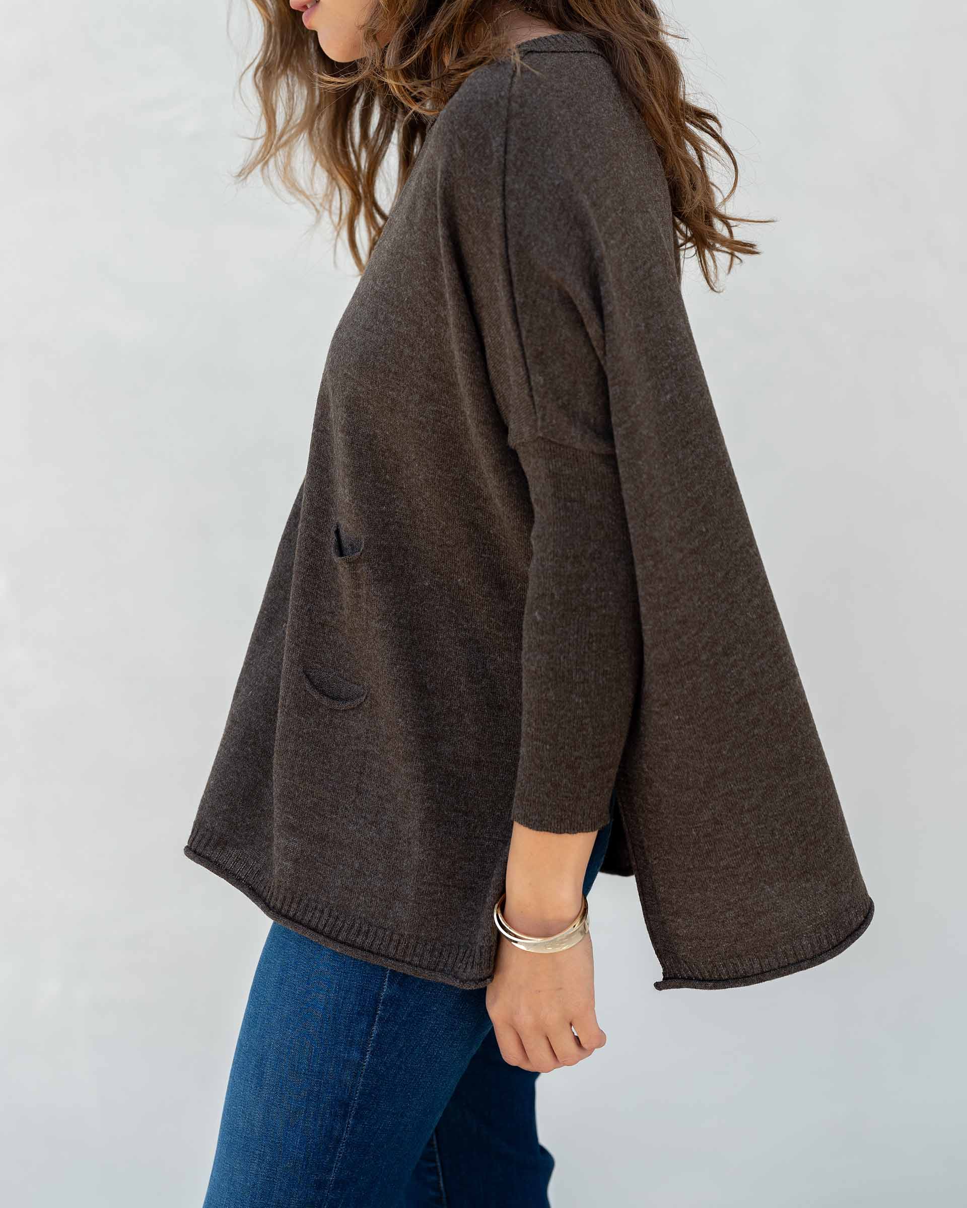 Women's Dark Brown Oversized Sweater