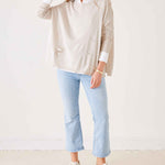 Women's Light Tan Oversized Lightweight Sweater