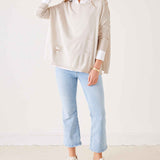 Women's Light Tan Oversized Lightweight Sweater