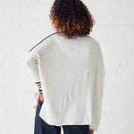 Women's White Black Sporty Oversized Sweater