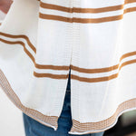 Women's Oversized Fall Sweater Brown Stripes