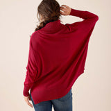 Wine red knit turtleneck sweater