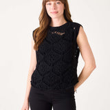 Women's Black Crochet Vest