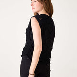 Women's Black Crochet Vest