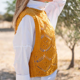 Women's Yellow Crochet Vest