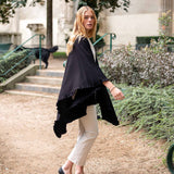 Women's Black Ruffle Travel Wrap