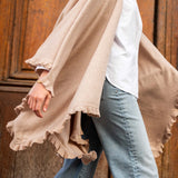 Women's Beige Ruffle Travel Wrap