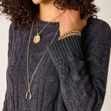 Charcoal ribbed knit sweater
