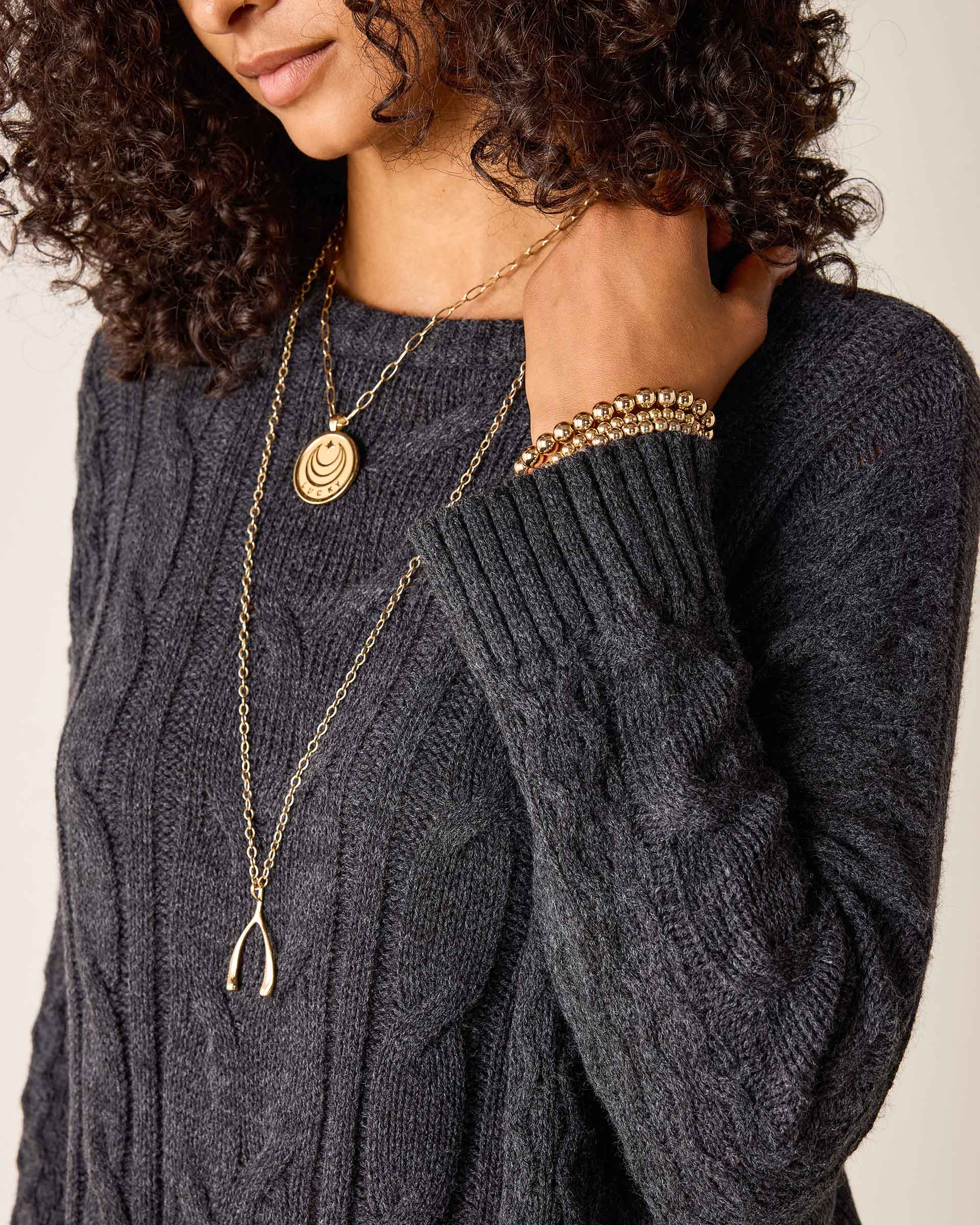 Charcoal ribbed knit sweater