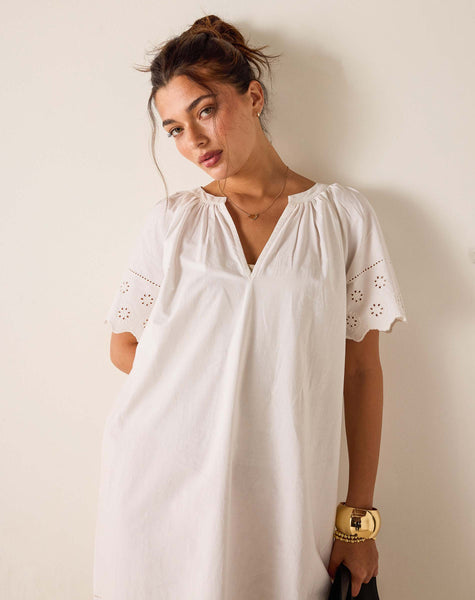 Mersea Women's Daisy Eyelet Dress in White