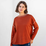 Women's Orange Lightweight Pullover Sweater