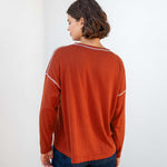 Women's Orange Lightweight Pullover Sweater