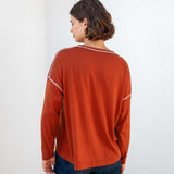 Women's Orange Lightweight Pullover Sweater