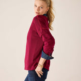 Sangria sweater with long sleeves and a textured knit finish.