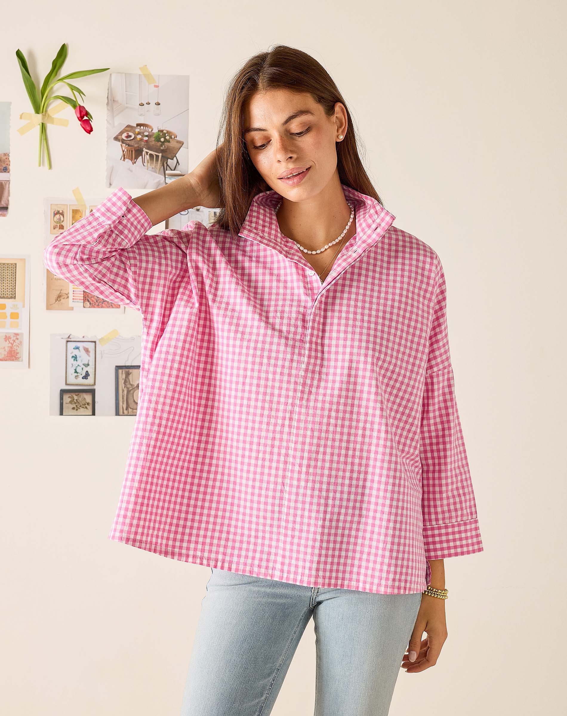 Emerson Pop Up Collar Top Voyageur by MERSEA | Versatile Blouse