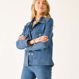 Women's Light Wash Thermal Patch Pocket Jacket