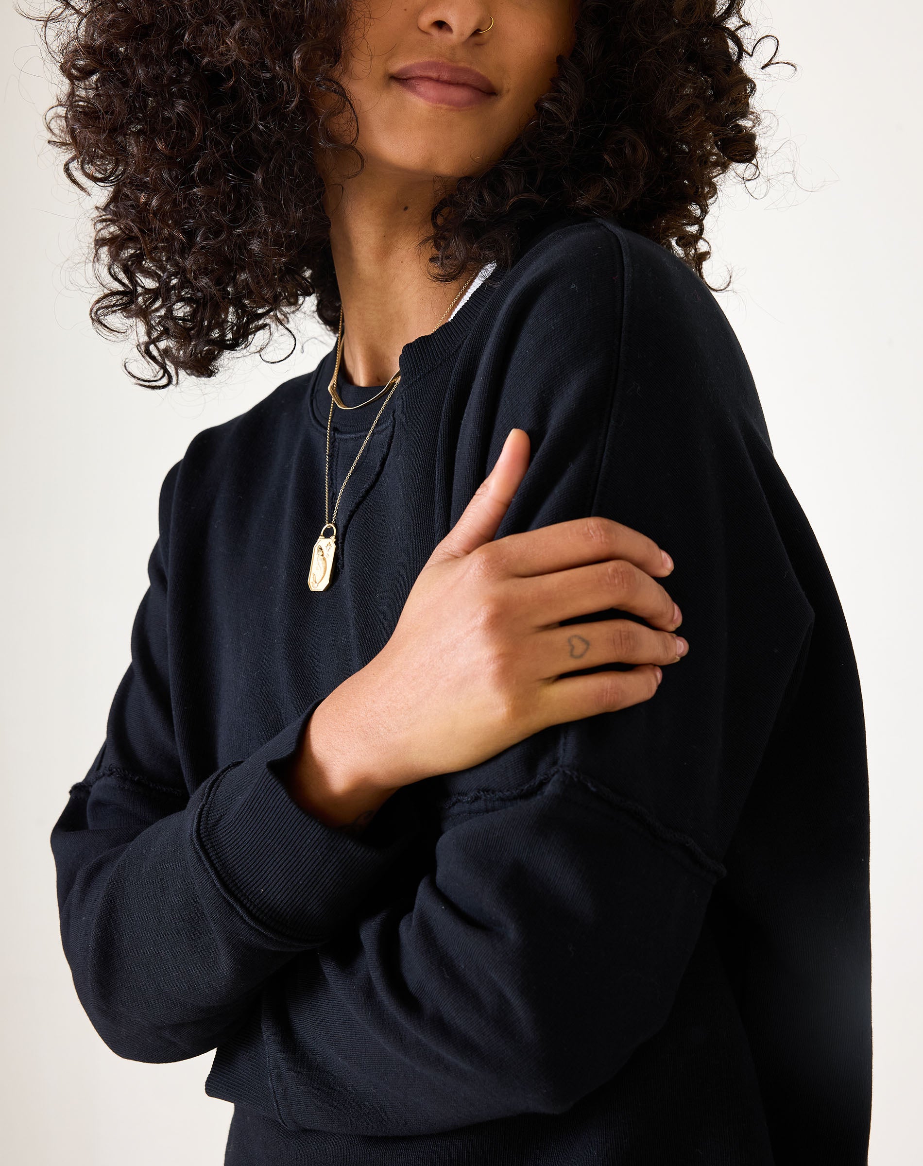 Frenchie Raw Edge Crewneck Sweatshirt