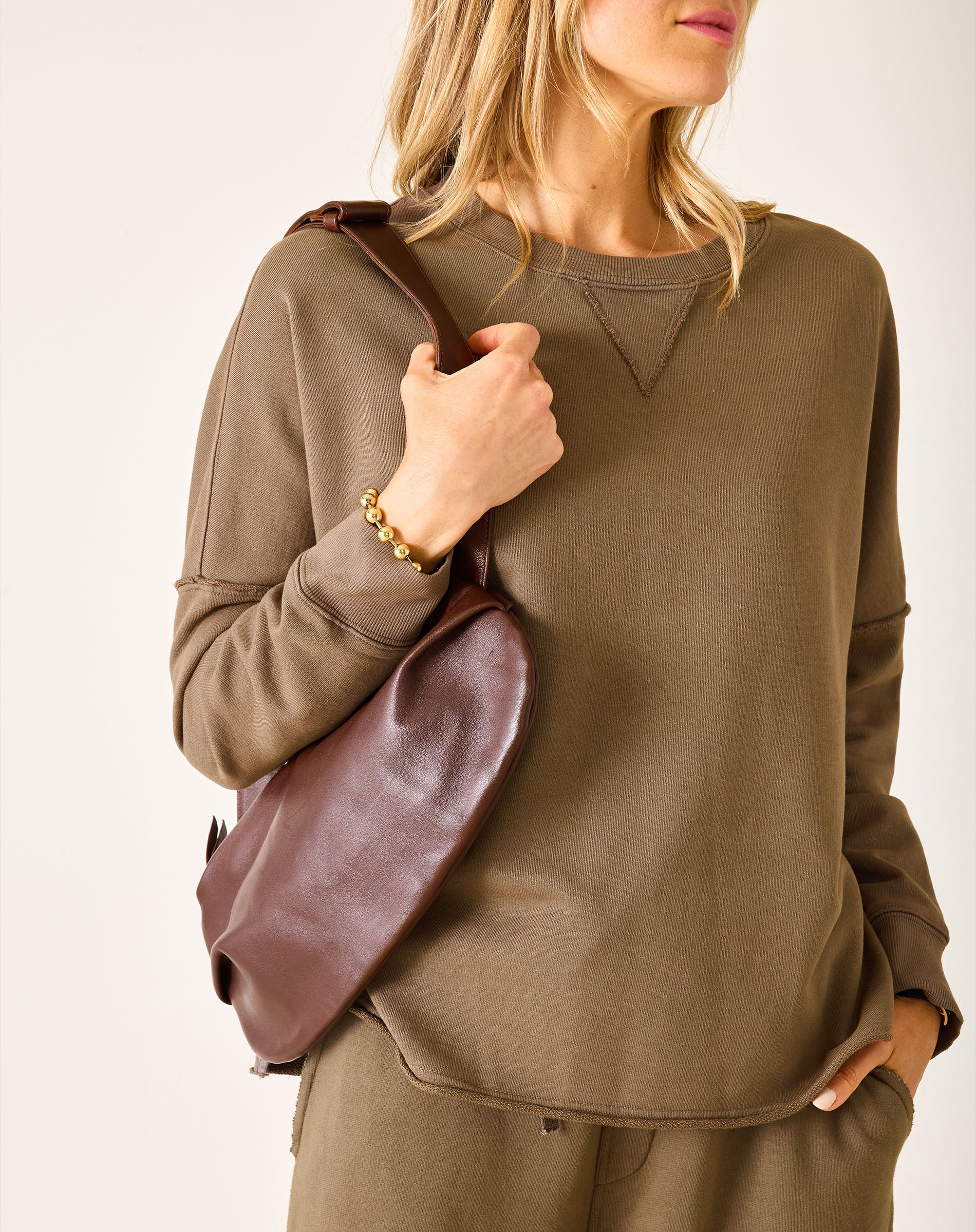 Frenchie Raw Edge Crewneck Sweatshirt