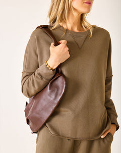 Frenchie Raw Edge Crewneck Sweatshirt