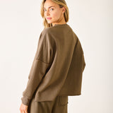 Frenchie Raw Edge Crewneck Sweatshirt