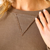 Frenchie Raw Edge Crewneck Sweatshirt