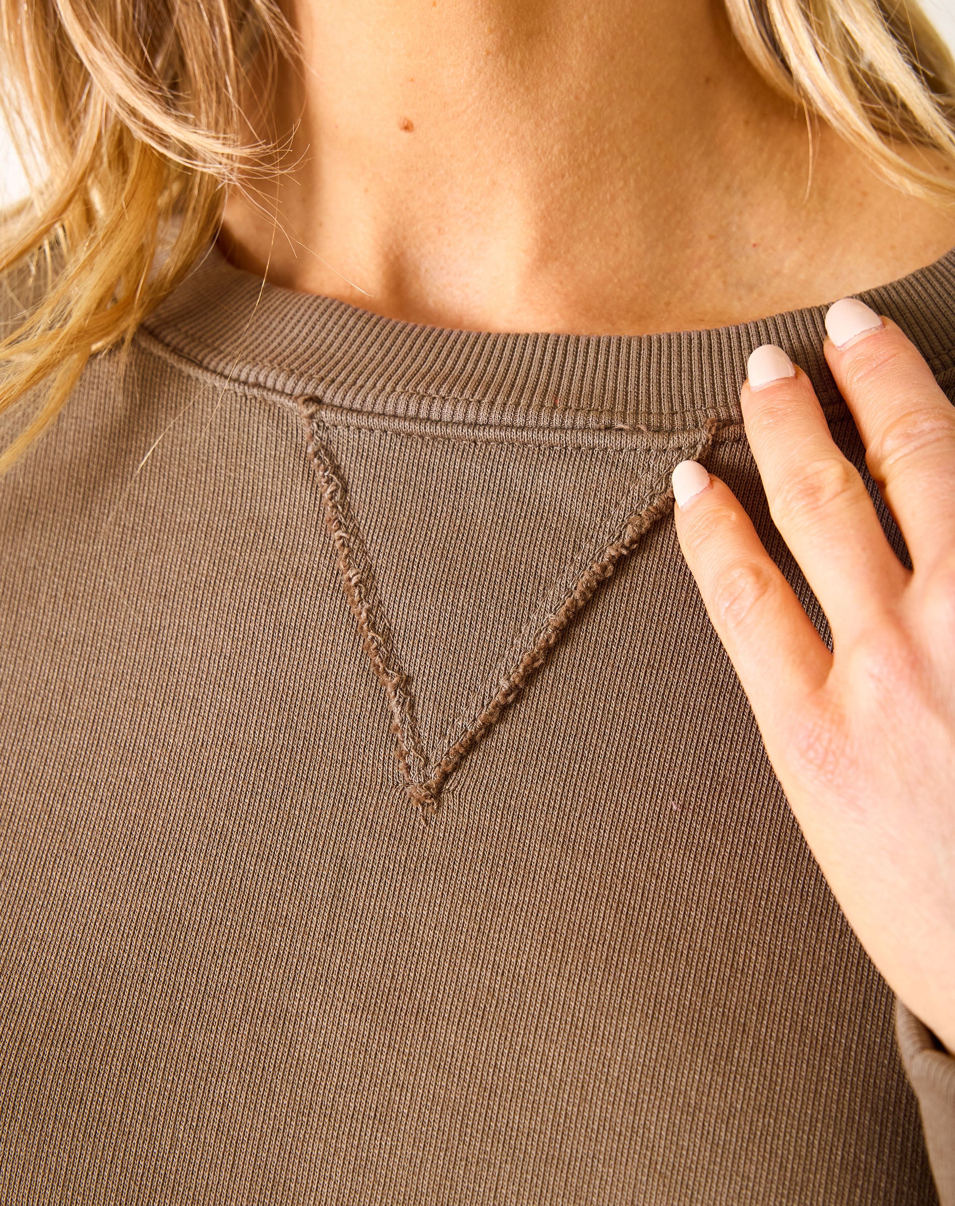 Frenchie Raw Edge Crewneck Sweatshirt