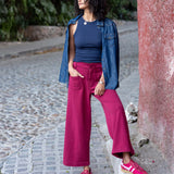 Frenchie Patch Pocket Wide Leg Pant