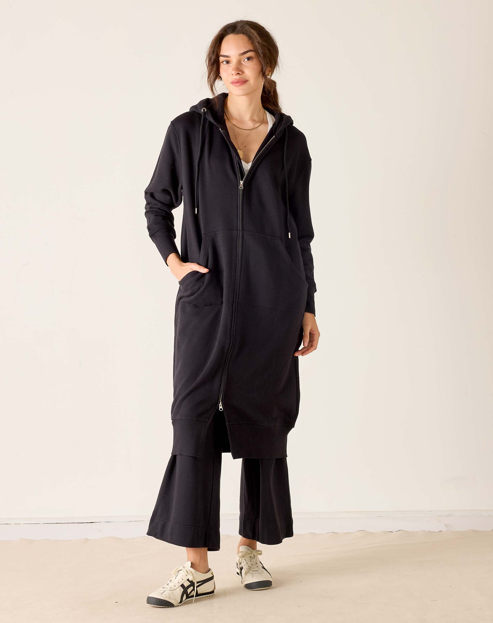 Mersea Women's Modal Frenchie Full Zip Hoodie in Black Mersea Women's Modal Frenchie Full Zip Hoodie in Black