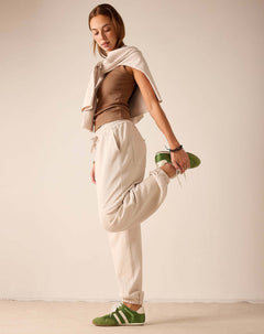 Bone jogger pants with an elastic waist and cinched hems