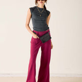 Frenchie Patch Pocket Wide Leg Pant