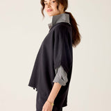 Frenchie Raw Edge V-Neck Sweatshirt