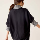 Frenchie Raw Edge V-Neck Sweatshirt