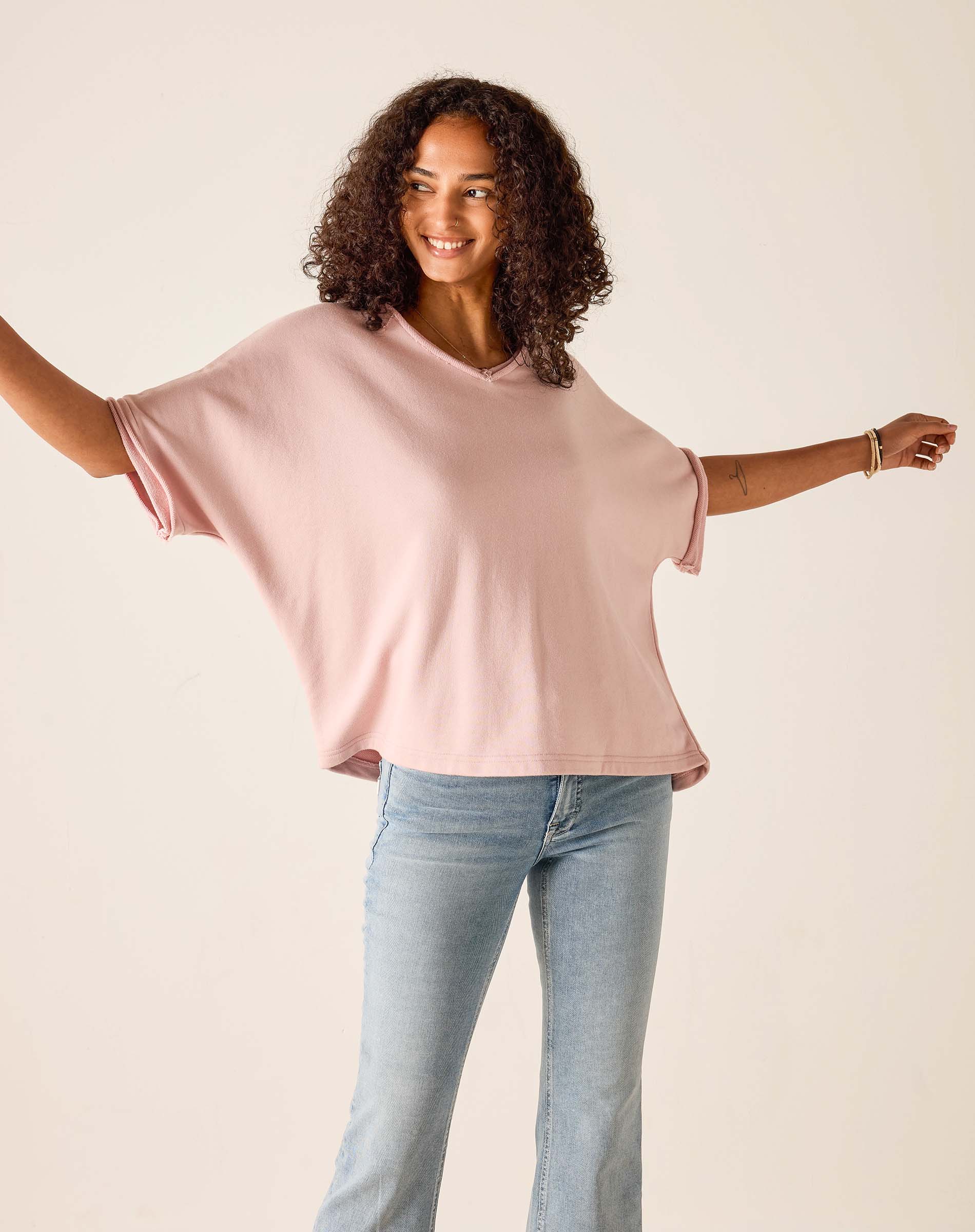 The Frenchie V-Neck Tee by MERSEA | Relaxed Travel French Terry Top