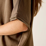 Frenchie Raw Edge V-Neck Sweatshirt