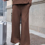 Espresso wide-leg knit pants