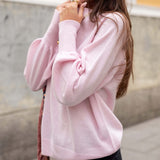 Ballet pink oversized knit cashmere sweater