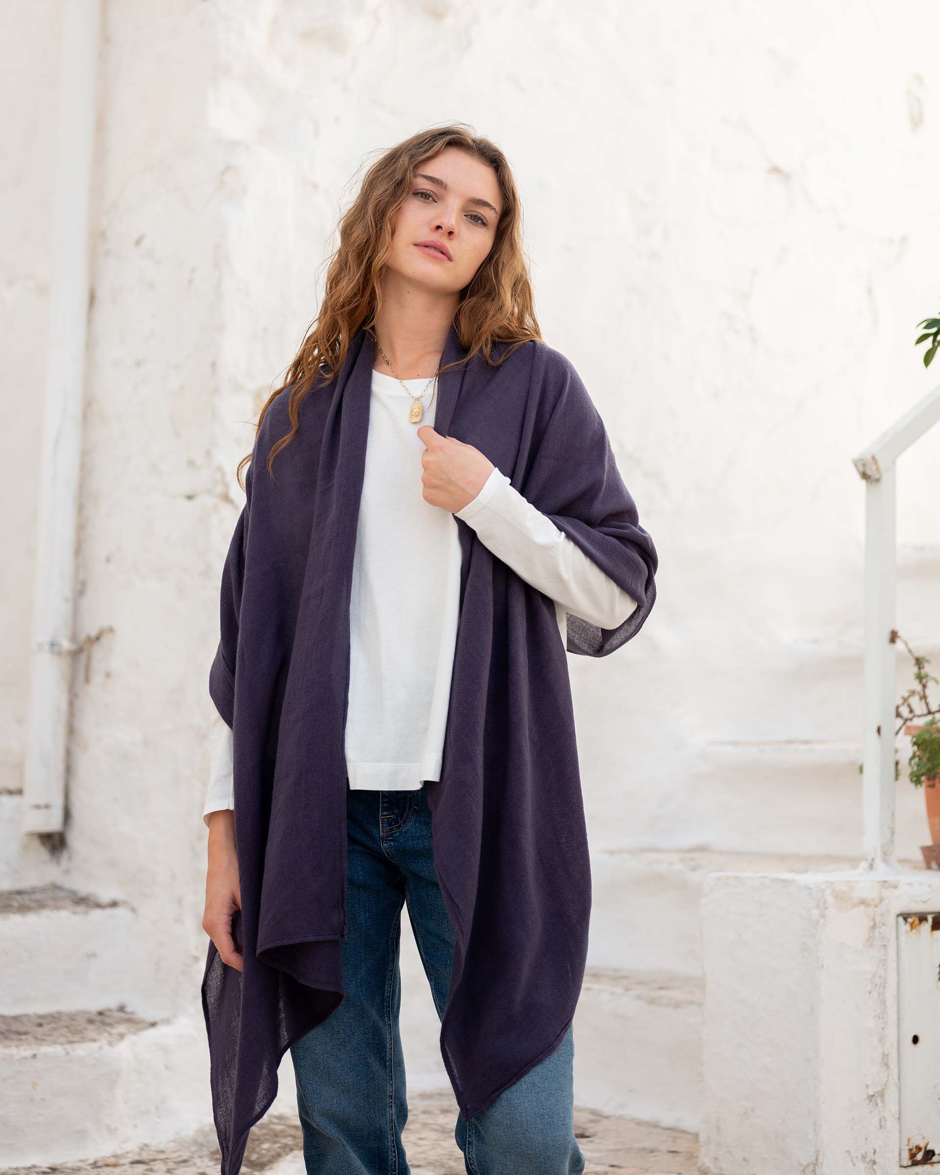 Women's Navy Travel Scarf
