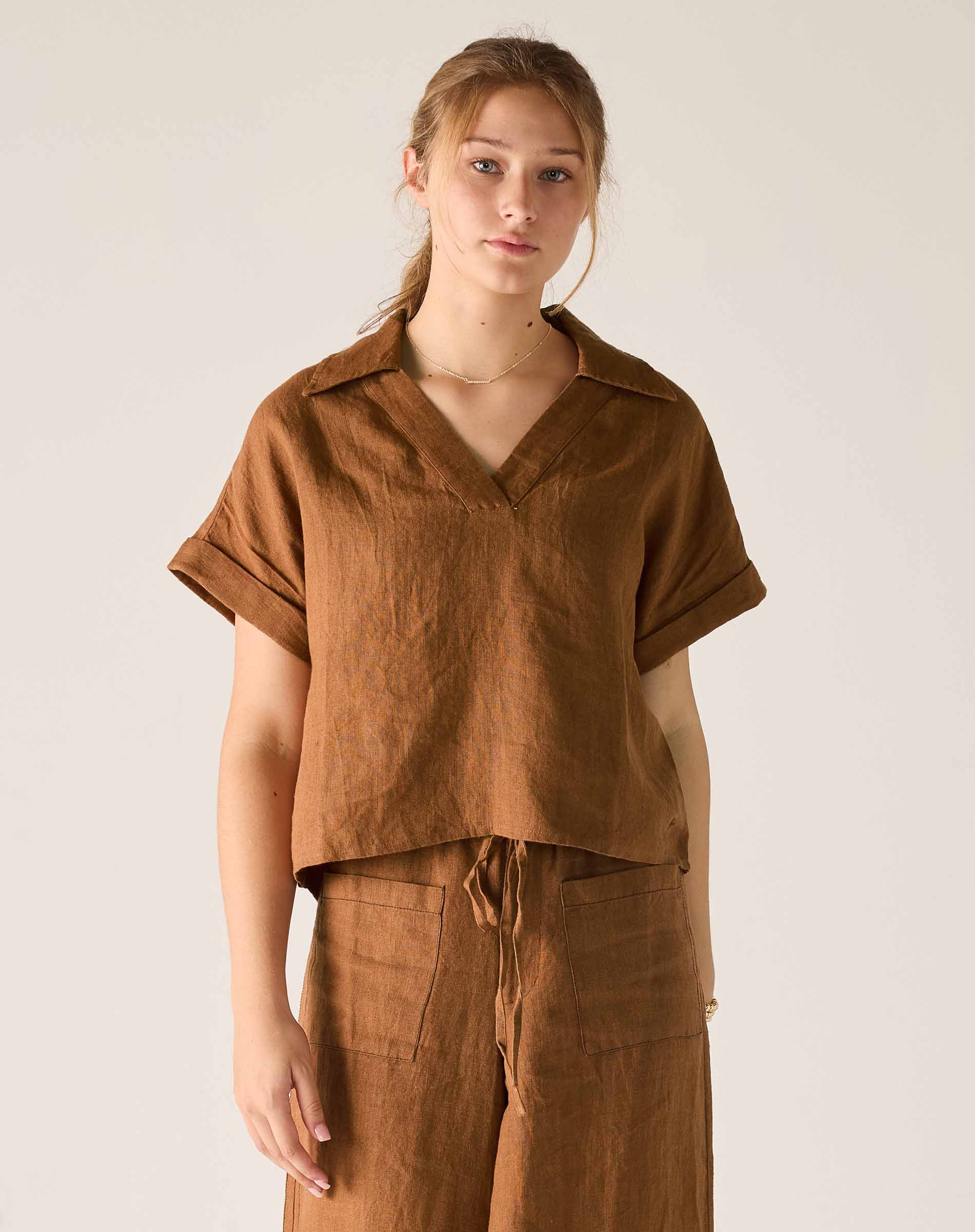 Hadley Boxy Linen Top