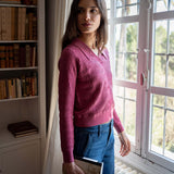 Rhubarb button-down ribbed knit sweater